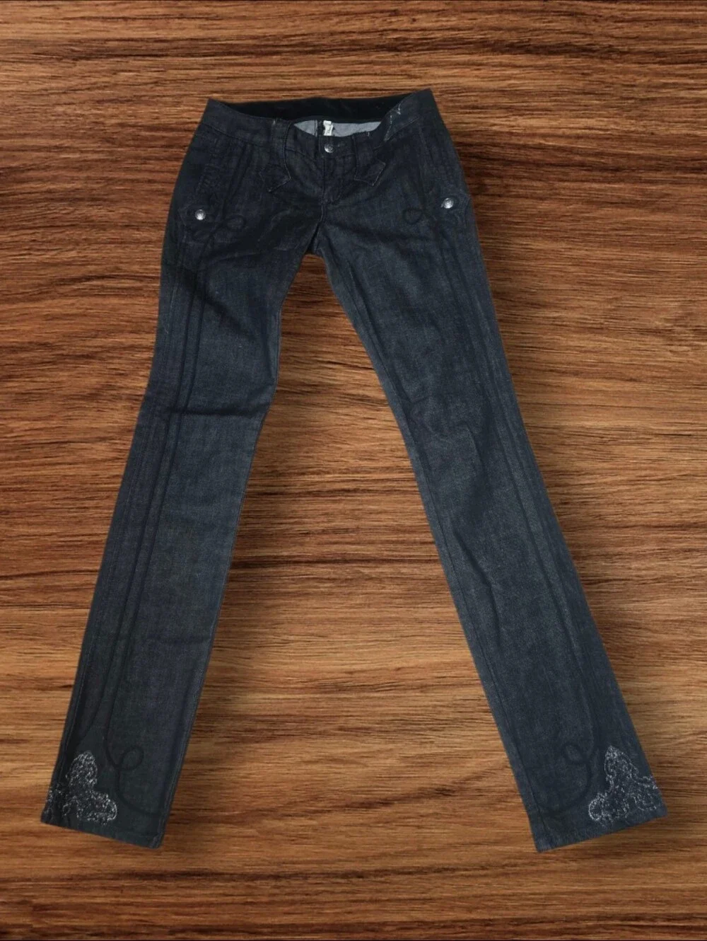 Express Denim Laboratory Y2k Black Skinny Ultra Low Rise Jeans with Lace Up Back